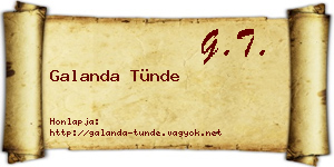Galanda Tünde névjegykártya